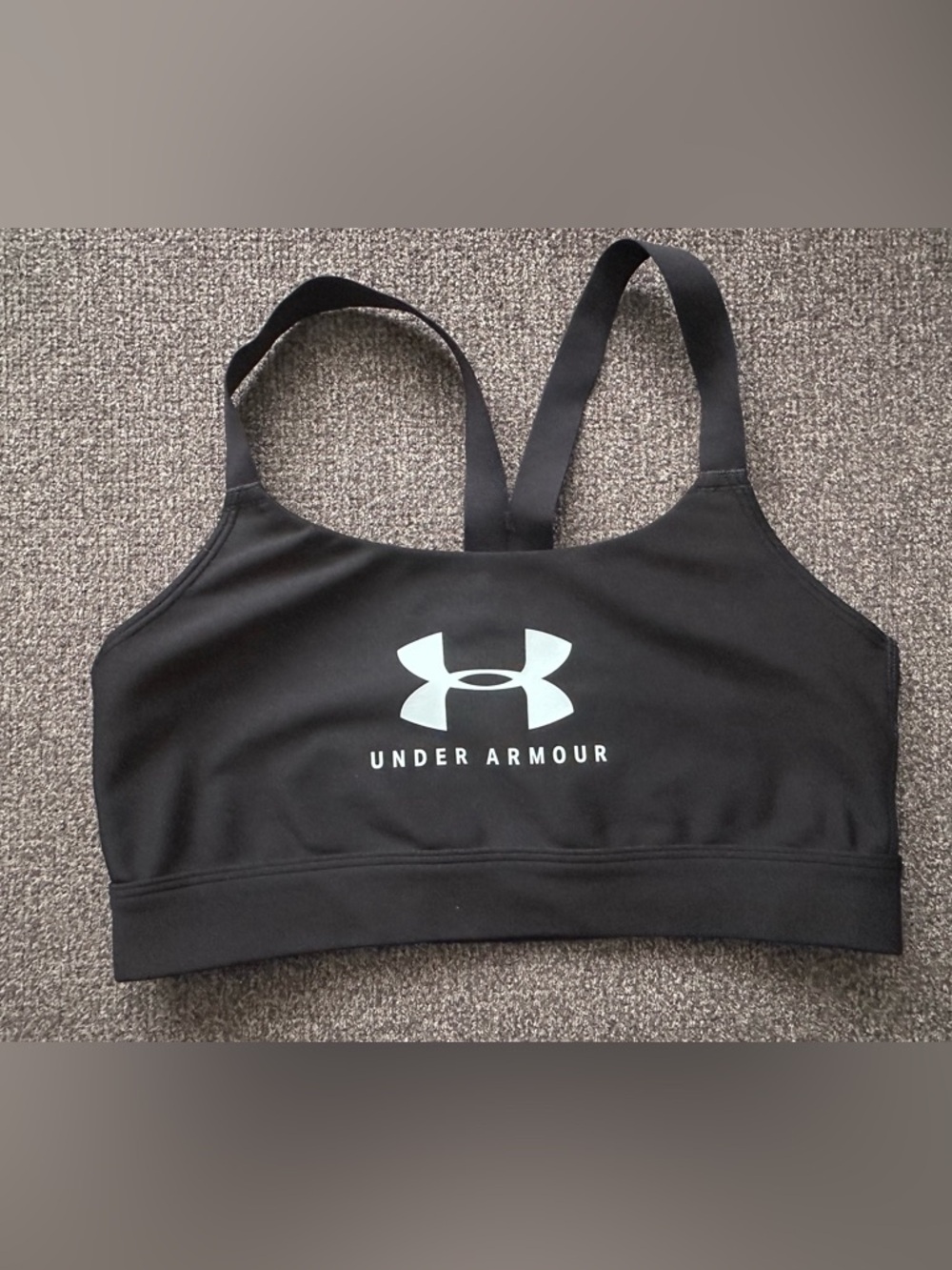 Under Armour Black and White Compression Sports Bra